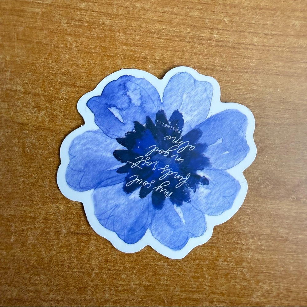 Blue Floral Sticker‎